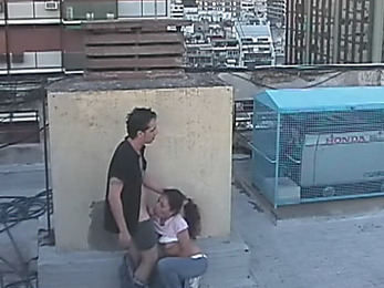 Latina couple watched by security cam!